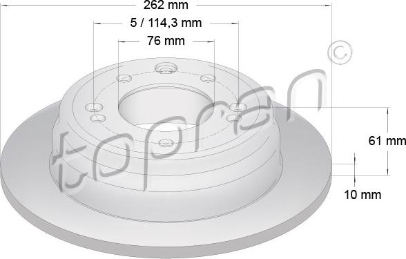 Topran 820 608 - Brake Disc autospares.lv