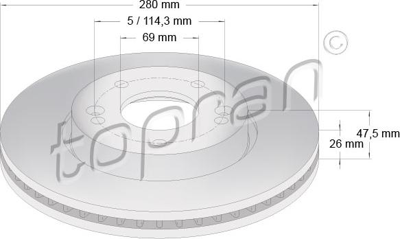 Topran 820 603 - Brake Disc autospares.lv