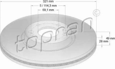 Topran 820 617 - Brake Disc autospares.lv