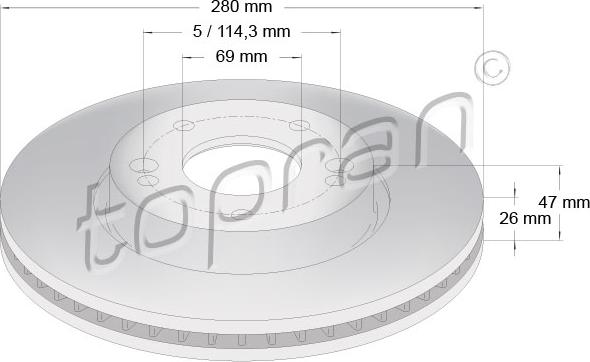 Topran 820 376 - Brake Disc autospares.lv