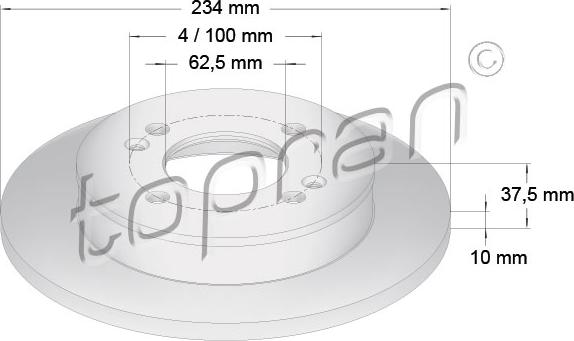 Topran 821 169 - Brake Disc autospares.lv