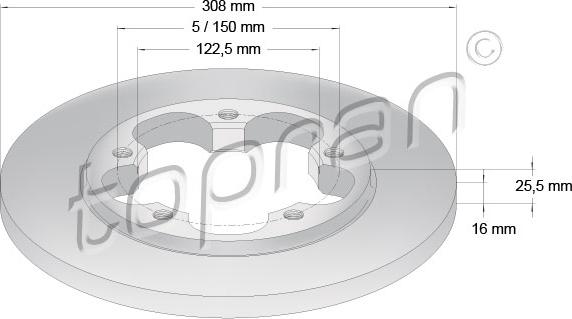 Topran 305 091 - Brake Disc autospares.lv