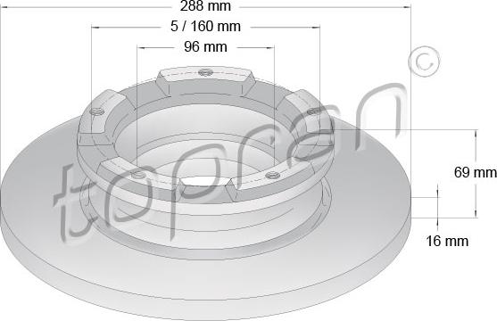 Topran 305 045 - Brake Disc autospares.lv