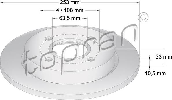 Topran 300 293 - Brake Disc autospares.lv