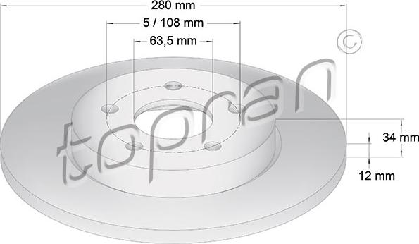 Topran 301 957 - Brake Disc autospares.lv