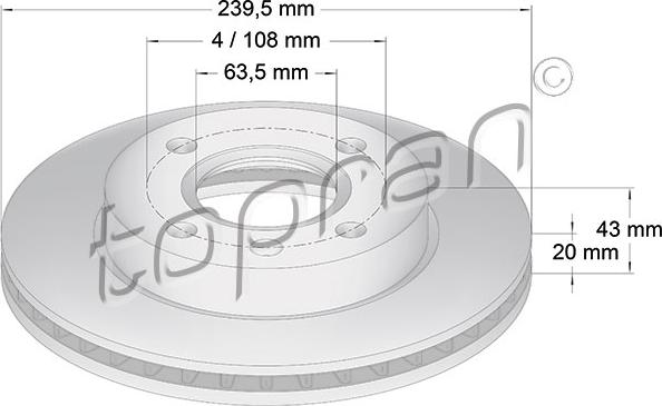 Topran 301 908 - Brake Disc autospares.lv