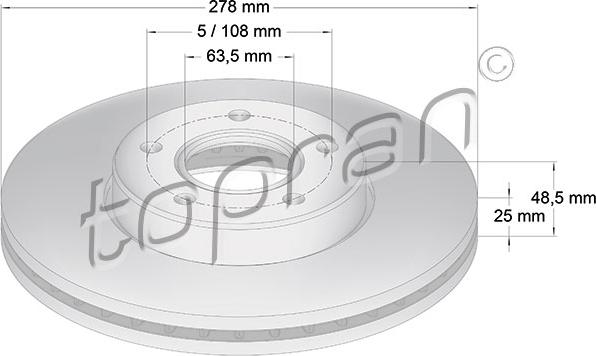 Topran 302 335 - Brake Disc autospares.lv