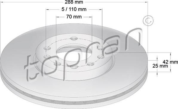 Topran 205 521 - Brake Disc autospares.lv