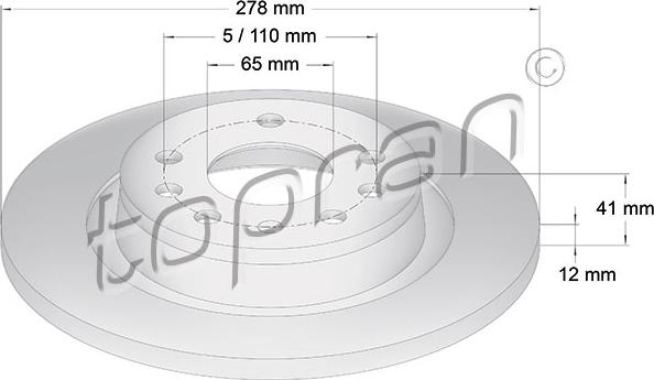 Topran 206 506 - Brake Disc autospares.lv