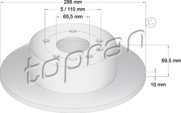 Topran 200 951 - Brake Disc autospares.lv