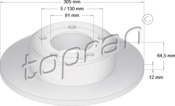 Topran 208 551 - Brake Disc autospares.lv