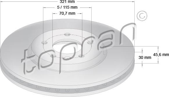 Topran 208 688 - Brake Disc autospares.lv