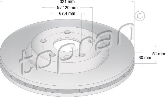 Topran 208 004 - Brake Disc autospares.lv