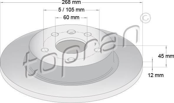 Topran 208 309 - Brake Disc autospares.lv