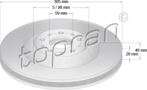 Topran 208 282 - Brake Disc autospares.lv