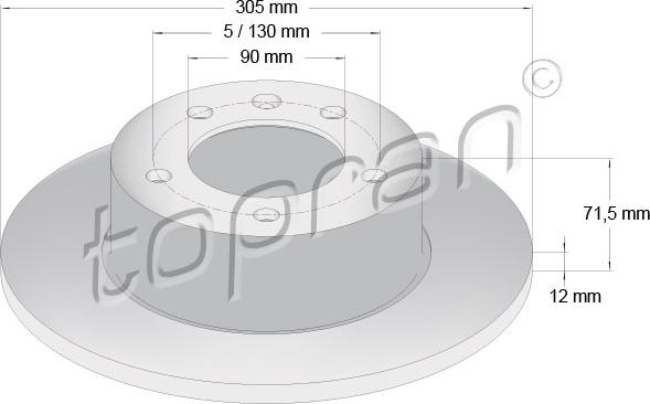 Topran 208 236 - Brake Disc autospares.lv