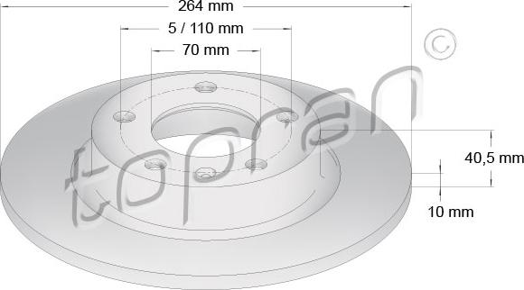 Topran 207 655 - Brake Disc autospares.lv