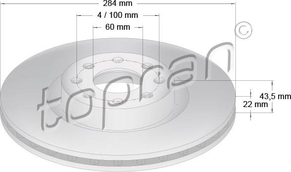 Topran 207 628 - Brake Disc autospares.lv