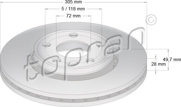 Topran 207 073 - Brake Disc autospares.lv