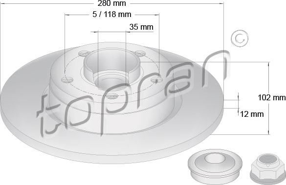 Topran 207 072 - Brake Disc autospares.lv