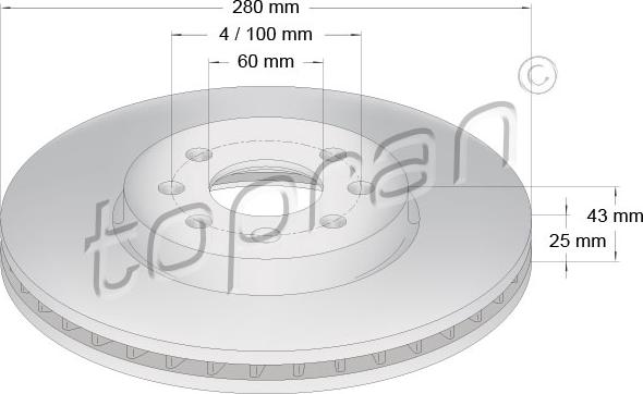 Topran 207 179 - Brake Disc autospares.lv