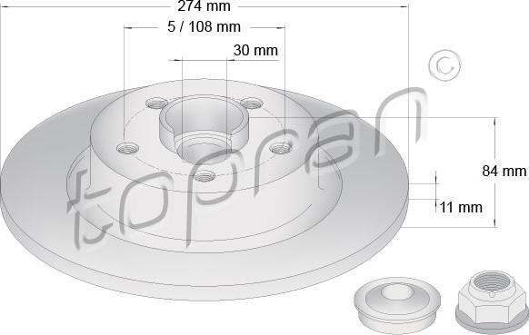 Topran 700 644 - Brake Disc autospares.lv