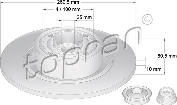 Topran 700 643 - Brake Disc autospares.lv