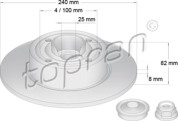 Topran 700 650 - Brake Disc autospares.lv