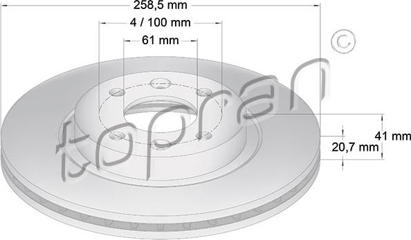 Topran 700 180 - Brake Disc autospares.lv