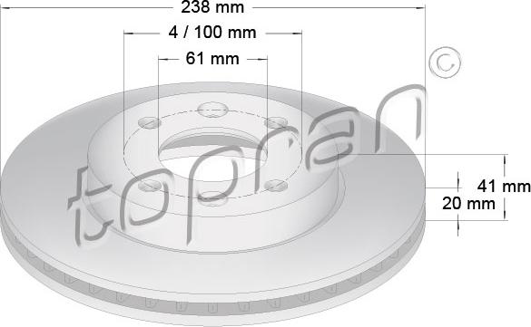 Topran 700 176 - Brake Disc autospares.lv