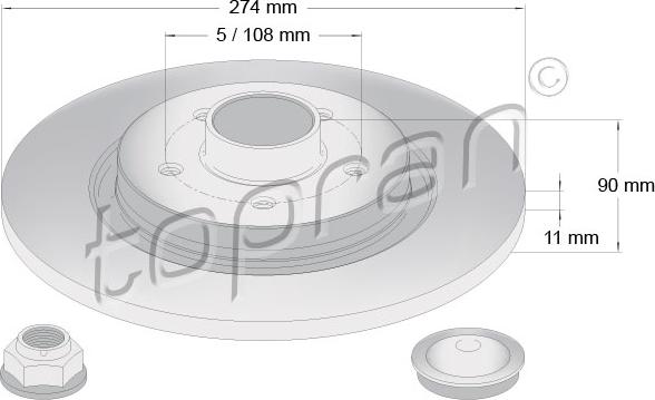 Topran 700 819 - Brake Disc autospares.lv