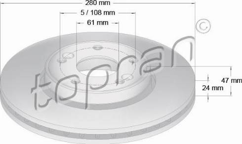 Topran 700 832 - Brake Disc autospares.lv