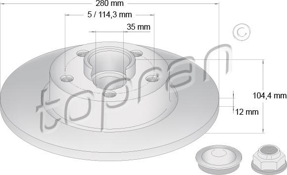 Topran 701 922 - Brake Disc autospares.lv