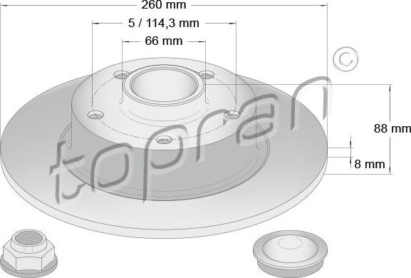 Topran 701 160 - Brake Disc autospares.lv