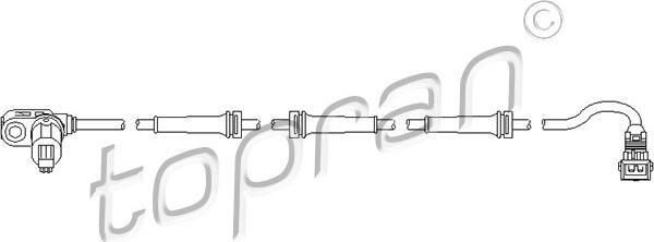 Topran 721 607 - Sensor, wheel speed autospares.lv