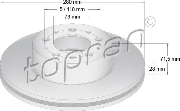 Topran 722 458 - Brake Disc autospares.lv