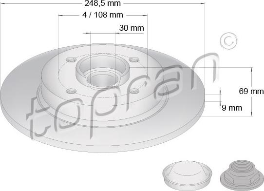 Topran 722 485 - Brake Disc autospares.lv