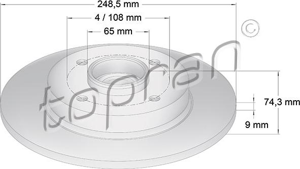 Topran 722 599 - Brake Disc autospares.lv