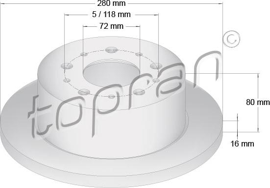 Topran 722 596 - Brake Disc autospares.lv