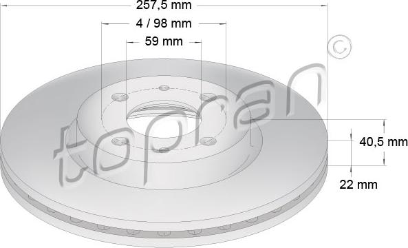 Topran 722 598 - Brake Disc autospares.lv