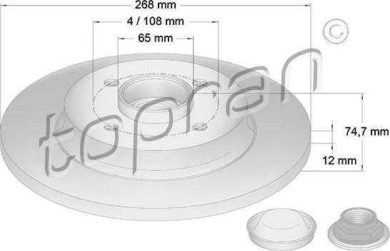 Topran 722 600 - Brake Disc autospares.lv