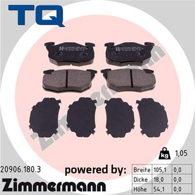 TQ 244947 - Brake Pad Set, disc brake autospares.lv