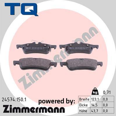 TQ TQ-BP0833 - Brake Pad Set, disc brake autospares.lv