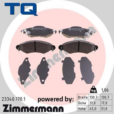 TQ 244960 - Brake Pad Set, disc brake autospares.lv