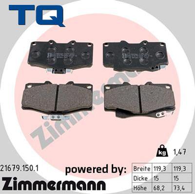 TQ 244962 - Brake Pad Set, disc brake autospares.lv