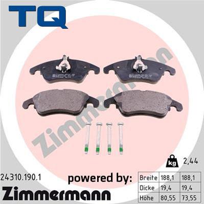 TQ 244934 - Brake Pad Set, disc brake autospares.lv