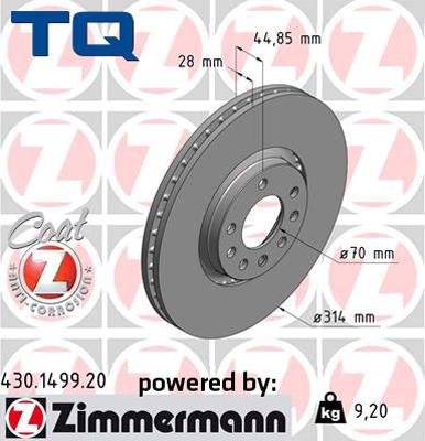 TQ TQ-BD0827 - Brake Disc autospares.lv