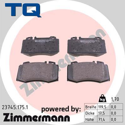 TQ 244802 - Brake Pad Set, disc brake autospares.lv