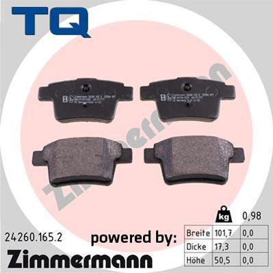 TQ 244816 - Brake Pad Set, disc brake autospares.lv