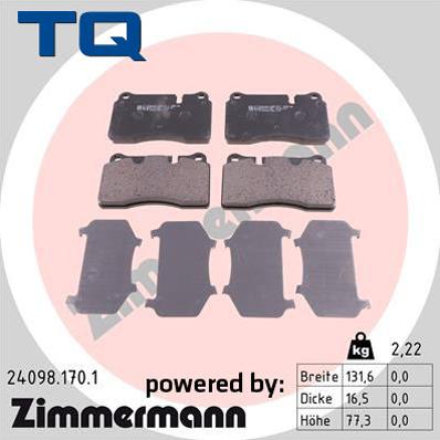 TQ 244812 - Brake Pad Set, disc brake autospares.lv